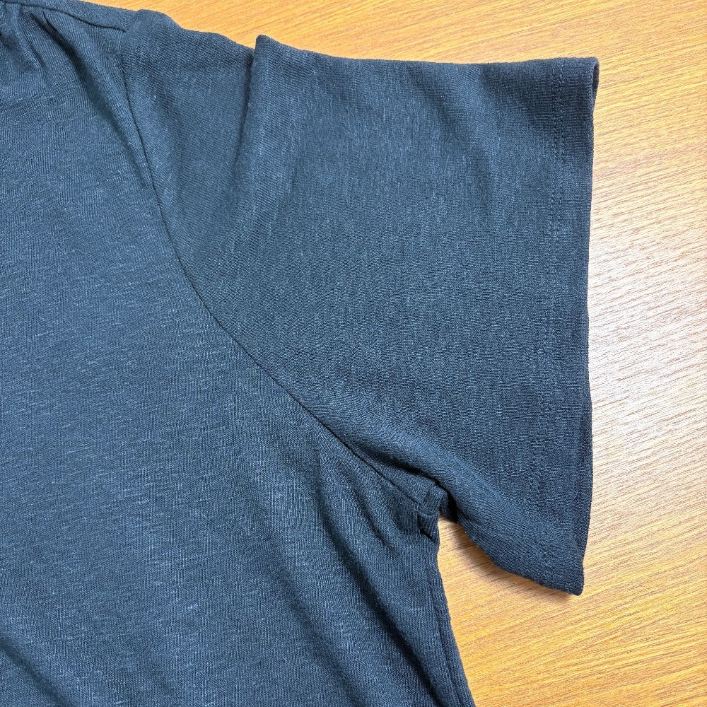 New GAP Black Linen-Blend Short-Sleeve T-Shirt - Picture 2 of 4